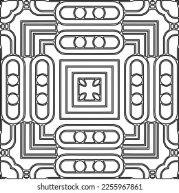 Stylish texture with figures from lines.
Abstract geometric black and white pattern for web page, textures, card, poster, fabric, textile. Monochrome graphic repeating design. 