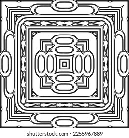 Stylish texture with figures from lines.
Abstract geometric black and white pattern for web page, textures, card, poster, fabric, textile. Monochrome graphic repeating design. 