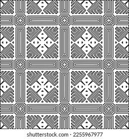 Stylish texture with figures from lines.
Abstract geometric black and white pattern for web page, textures, card, poster, fabric, textile. Monochrome graphic repeating design. 