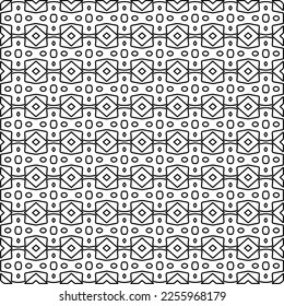 Stylish texture with figures from lines.
Abstract geometric black and white pattern for web page, textures, card, poster, fabric, textile. Monochrome graphic repeating design. 