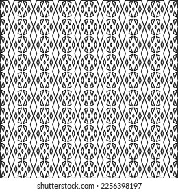 Stylish texture with figures from lines.
Abstract geometric black and white pattern for web page, textures, card, poster, fabric, textile. Monochrome graphic repeating design. 