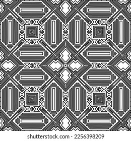 Stylish texture with figures from lines.
Abstract geometric black and white pattern for web page, textures, card, poster, fabric, textile. Monochrome graphic repeating design. 