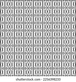 Stylish texture with figures from lines.
Abstract geometric black and white pattern for web page, textures, card, poster, fabric, textile. Monochrome graphic repeating design. 