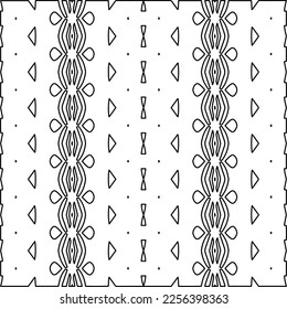 Stylish texture with figures from lines.
Abstract geometric black and white pattern for web page, textures, card, poster, fabric, textile. Monochrome graphic repeating design. 