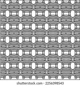 Stylish texture with figures from lines.
Abstract geometric black and white pattern for web page, textures, card, poster, fabric, textile. Monochrome graphic repeating design.