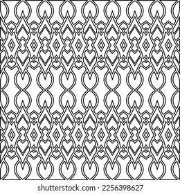 Stylish texture with figures from lines.
Abstract geometric black and white pattern for web page, textures, card, poster, fabric, textile. Monochrome graphic repeating design. 