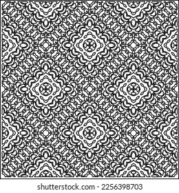 Stylish texture with figures from lines.
Abstract geometric black and white pattern for web page, textures, card, poster, fabric, textile. Monochrome graphic repeating design.