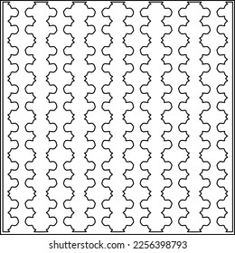 Stylish texture with figures from lines.
Abstract geometric black and white pattern for web page, textures, card, poster, fabric, textile. Monochrome graphic repeating design.