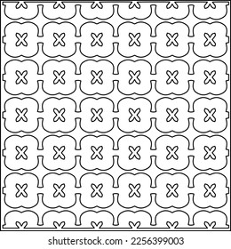 Stylish texture with figures from lines.
Abstract geometric black and white pattern for web page, textures, card, poster, fabric, textile. Monochrome graphic repeating design.