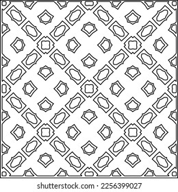 Stylish texture with figures from lines.
Abstract geometric black and white pattern for web page, textures, card, poster, fabric, textile. Monochrome graphic repeating design.