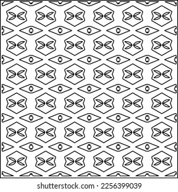 Stylish texture with figures from lines.
Abstract geometric black and white pattern for web page, textures, card, poster, fabric, textile. Monochrome graphic repeating design.