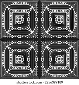 Stylish texture with figures from lines.
Abstract geometric black and white pattern for web page, textures, card, poster, fabric, textile. Monochrome graphic repeating design. 
