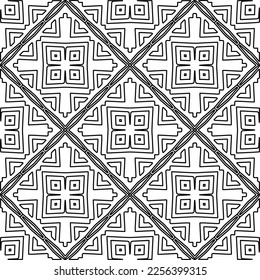 Stylish texture with figures from lines.
Abstract geometric black and white pattern for web page, textures, card, poster, fabric, textile. Monochrome graphic repeating design. 