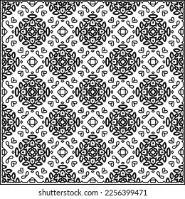 Stylish texture with figures from lines.
Abstract geometric black and white pattern for web page, textures, card, poster, fabric, textile. Monochrome graphic repeating design.