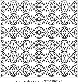 Stylish texture with figures from lines.
Abstract geometric black and white pattern for web page, textures, card, poster, fabric, textile. Monochrome graphic repeating design.