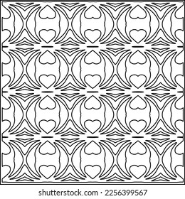 Stylish texture with figures from lines.
Abstract geometric black and white pattern for web page, textures, card, poster, fabric, textile. Monochrome graphic repeating design.