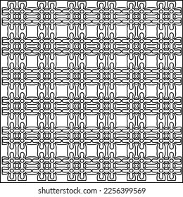 Stylish texture with figures from lines.
Abstract geometric black and white pattern for web page, textures, card, poster, fabric, textile. Monochrome graphic repeating design.