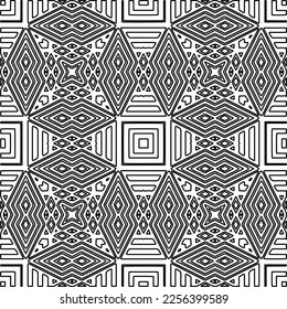 Textura elegante con figuras de líneas.
Resumen de patrones geométricos en blanco y negro para página web, texturas, tarjeta, afiche, tela, textil. Diseño repetitivo gráfico monocromo. 