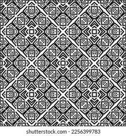 Stylish texture with figures from lines.
Abstract geometric black and white pattern for web page, textures, card, poster, fabric, textile. Monochrome graphic repeating design. 