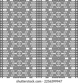 Stylish texture with figures from lines.
Abstract geometric black and white pattern for web page, textures, card, poster, fabric, textile. Monochrome graphic repeating design. 