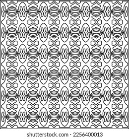 Stylish texture with figures from lines.
Abstract geometric black and white pattern for web page, textures, card, poster, fabric, textile. Monochrome graphic repeating design.