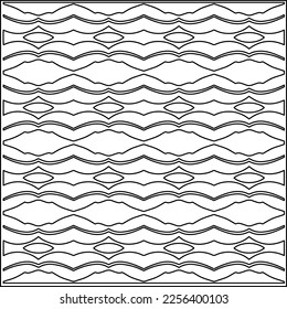 Stylish texture with figures from lines.
Abstract geometric black and white pattern for web page, textures, card, poster, fabric, textile. Monochrome graphic repeating design.