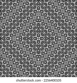 Stylish texture with figures from lines.
Abstract geometric black and white pattern for web page, textures, card, poster, fabric, textile. Monochrome graphic repeating design. 