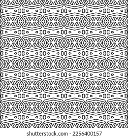 Textura elegante con figuras de líneas.
Resumen de patrones geométricos en blanco y negro para página web, texturas, tarjeta, afiche, tela, textil. Diseño repetitivo gráfico monocromo. 
