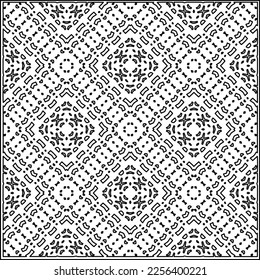 Stylish texture with figures from lines.
Abstract geometric black and white pattern for web page, textures, card, poster, fabric, textile. Monochrome graphic repeating design.