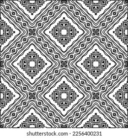 Stylish texture with figures from lines.
Abstract geometric black and white pattern for web page, textures, card, poster, fabric, textile. Monochrome graphic repeating design.