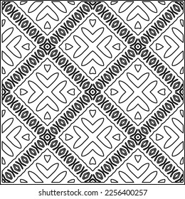 Stylish texture with figures from lines.
Abstract geometric black and white pattern for web page, textures, card, poster, fabric, textile. Monochrome graphic repeating design.