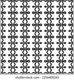 Stylish texture with figures from lines.
Abstract geometric black and white pattern for web page, textures, card, poster, fabric, textile. Monochrome graphic repeating design.