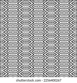 Textura elegante con figuras de líneas.
Resumen de patrones geométricos en blanco y negro para página web, texturas, tarjeta, afiche, tela, textil. Diseño repetitivo gráfico monocromo. 