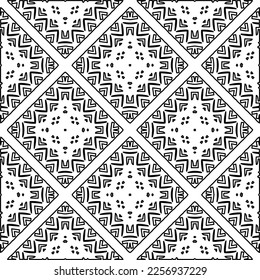 Stylish texture with figures from lines.
Abstract geometric black and white pattern for web page, textures, card, poster, fabric, textile. Monochrome graphic repeating design. 