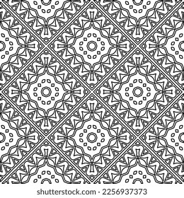 Textura elegante con figuras de líneas.
Resumen de patrones geométricos en blanco y negro para página web, texturas, tarjeta, afiche, tela, textil. Diseño repetitivo gráfico monocromo. 