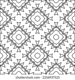 Stylish texture with figures from lines.
Abstract geometric black and white pattern for web page, textures, card, poster, fabric, textile. Monochrome graphic repeating design. 