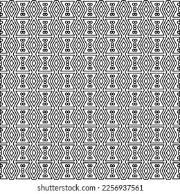 Stylish texture with figures from lines.
Abstract geometric black and white pattern for web page, textures, card, poster, fabric, textile. Monochrome graphic repeating design. 