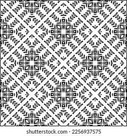 Stylish texture with figures from lines.
Abstract geometric black and white pattern for web page, textures, card, poster, fabric, textile. Monochrome graphic repeating design. 