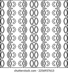 Stylish texture with figures from lines.
Abstract geometric black and white pattern for web page, textures, card, poster, fabric, textile. Monochrome graphic repeating design. 