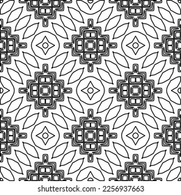 Stylish texture with figures from lines.
Abstract geometric black and white pattern for web page, textures, card, poster, fabric, textile. Monochrome graphic repeating design. 