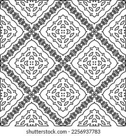 Stylish texture with figures from lines.
Abstract geometric black and white pattern for web page, textures, card, poster, fabric, textile. Monochrome graphic repeating design. 