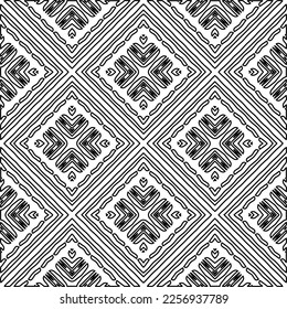 Stylish texture with figures from lines.
Abstract geometric black and white pattern for web page, textures, card, poster, fabric, textile. Monochrome graphic repeating design. 