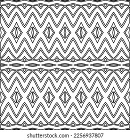 Textura elegante con figuras de líneas.
Resumen de patrones geométricos en blanco y negro para página web, texturas, tarjeta, afiche, tela, textil. Diseño repetitivo gráfico monocromo. 