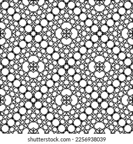 Stylish texture with figures from lines.
Abstract geometric black and white pattern for web page, textures, card, poster, fabric, textile. Monochrome graphic repeating design. 