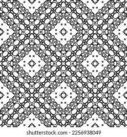 Stylish texture with figures from lines.
Abstract geometric black and white pattern for web page, textures, card, poster, fabric, textile. Monochrome graphic repeating design. 