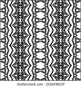 Textura elegante con figuras de líneas.
Resumen de patrones geométricos en blanco y negro para página web, texturas, tarjeta, afiche, tela, textil. Diseño repetitivo gráfico monocromo. 