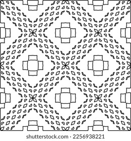 Stylish texture with figures from lines.
Abstract geometric black and white pattern for web page, textures, card, poster, fabric, textile. Monochrome graphic repeating design. 