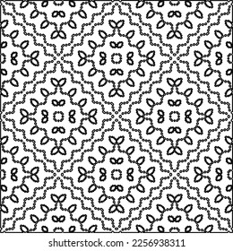 Stylish texture with figures from lines.
Abstract geometric black and white pattern for web page, textures, card, poster, fabric, textile. Monochrome graphic repeating design. 