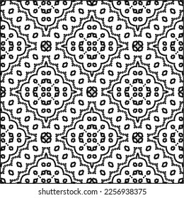 Stylish texture with figures from lines.
Abstract geometric black and white pattern for web page, textures, card, poster, fabric, textile. Monochrome graphic repeating design. 