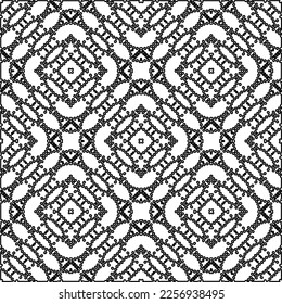Stylish texture with figures from lines.
Abstract geometric black and white pattern for web page, textures, card, poster, fabric, textile. Monochrome graphic repeating design. 